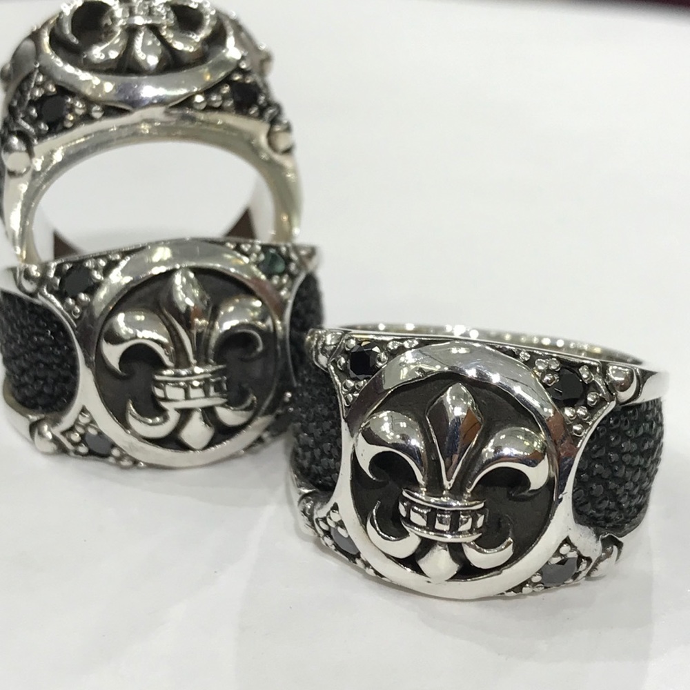 925 sterling silver Fleur-de-lis ring